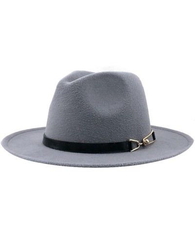 Womens Fedora Hat Women Wide Brim Panama Cap Black Belt with Metal Buckle Fedoras Fashion Jazz Hats 56-60CM Winter 16 $20.93 ...