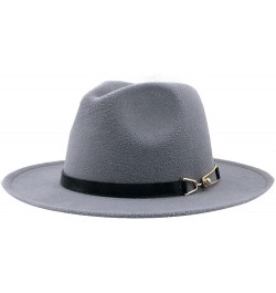 Womens Fedora Hat Women Wide Brim Panama Cap Black Belt with Metal Buckle Fedoras Fashion Jazz Hats 56-60CM Winter 16 $20.93 ...