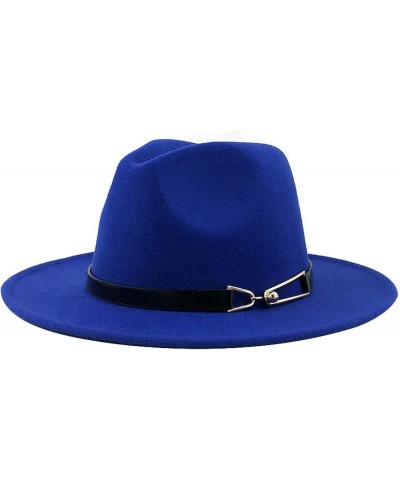 Womens Fedora Hat Women Wide Brim Panama Cap Black Belt with Metal Buckle Fedoras Fashion Jazz Hats 56-60CM Winter 16 $20.93 ...