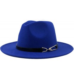 Womens Fedora Hat Women Wide Brim Panama Cap Black Belt with Metal Buckle Fedoras Fashion Jazz Hats 56-60CM Winter 16 $20.93 ...