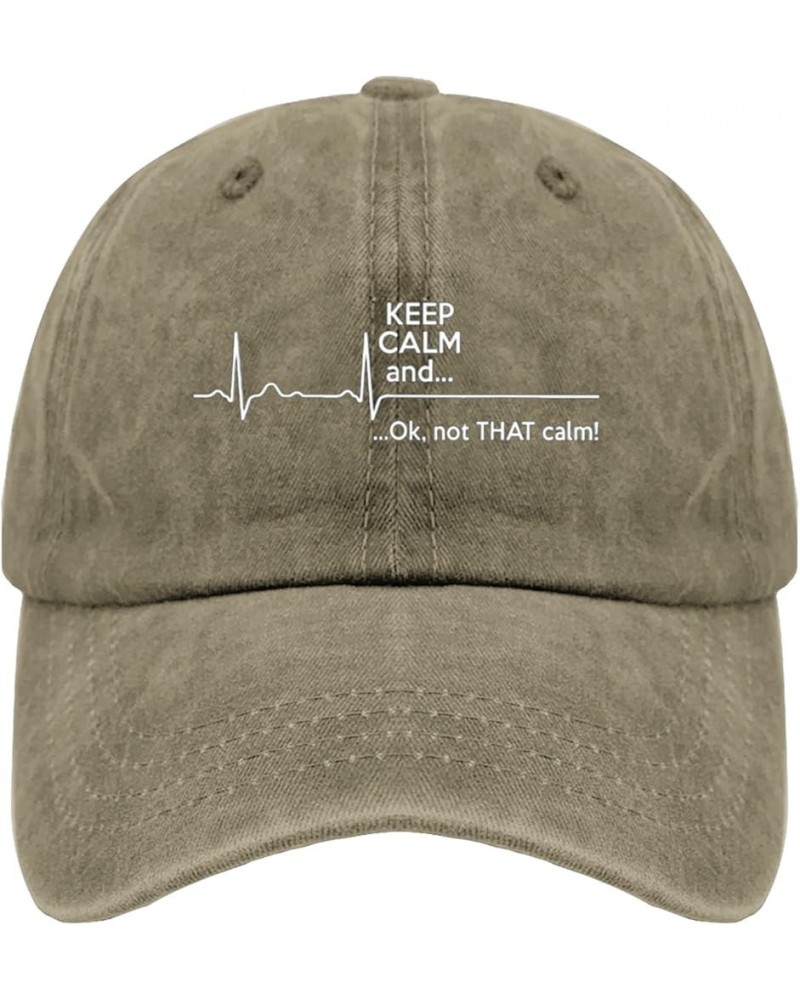 Funny Hats Keep Calm Not That Claim Hats for Womens Men Pigment Black Fishing Hats Vintage Hats Bucket Pigment Khaki $13.56 C...