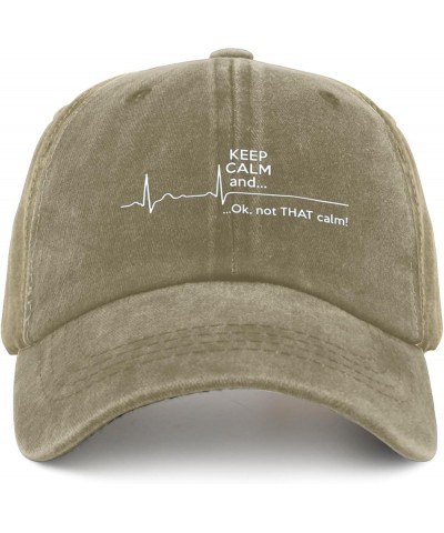 Funny Hats Keep Calm Not That Claim Hats for Womens Men Pigment Black Fishing Hats Vintage Hats Bucket Pigment Khaki $13.56 C...