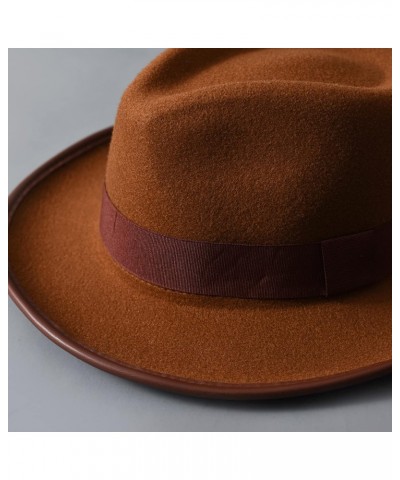 Mens Fedora Women Fashion Jazz Hat Autumn and Winter Coffee Woolen Blend Cap Outdoor Casual Dancing Hat Dark Grey $18.61 Fedoras