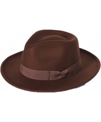 Mens Fedora Women Fashion Jazz Hat Autumn and Winter Coffee Woolen Blend Cap Outdoor Casual Dancing Hat Dark Grey $18.61 Fedoras