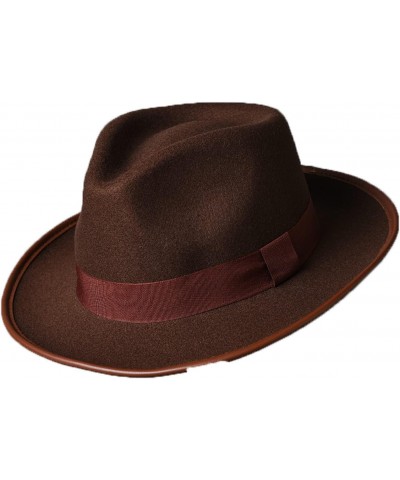 Mens Fedora Women Fashion Jazz Hat Autumn and Winter Coffee Woolen Blend Cap Outdoor Casual Dancing Hat Dark Grey $18.61 Fedoras