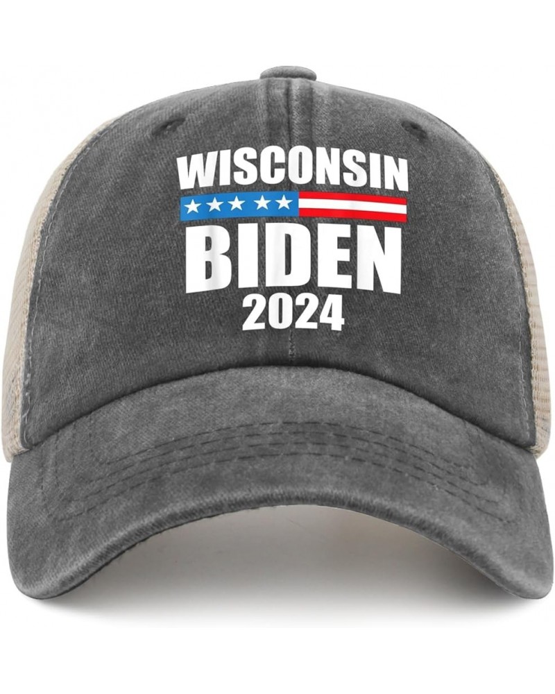 Wisconsin Biden 2024 Election Trump 2024 Hats for Men Trucket Funny Trucker Mens Black Mens Outdoor Hats Gift Hat Allblack $1...