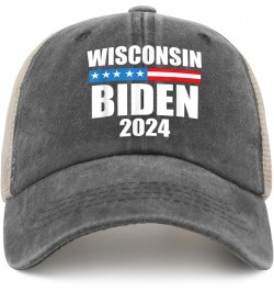 Wisconsin Biden 2024 Election Trump 2024 Hats for Men Trucket Funny Trucker Mens Black Mens Outdoor Hats Gift Hat Allblack $1...