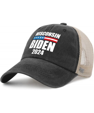 Wisconsin Biden 2024 Election Trump 2024 Hats for Men Trucket Funny Trucker Mens Black Mens Outdoor Hats Gift Hat Allblack $1...