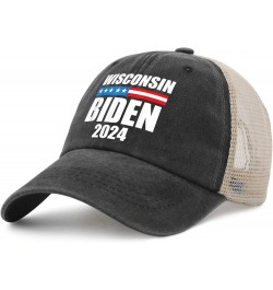 Wisconsin Biden 2024 Election Trump 2024 Hats for Men Trucket Funny Trucker Mens Black Mens Outdoor Hats Gift Hat Allblack $1...