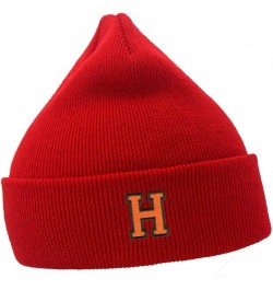 Men's Casual Winter Knit Hat Embroidered Beanie for Sport Letter H Embroidery Unisex Beanies Hats Red Acrylic $14.74 Skullies...