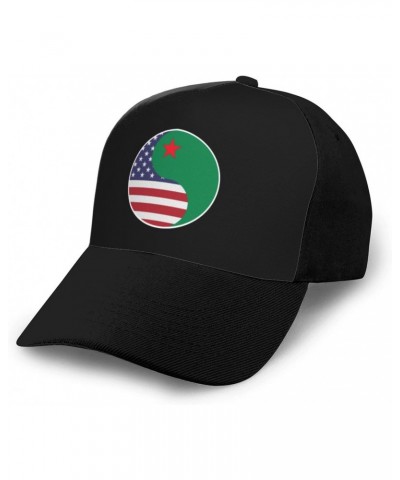 Yin Yang Flag Combination of America and Benin Baseball Cap Women Men Hat Outdoor Leisure Sun Hat Adjustable Truck Driver Bas...