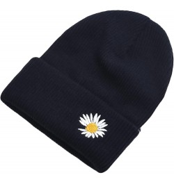 Beanies Hats for Women Men Daisy Embroidery Solid Cool Knitted Hat Girls Mens Skull Cap Cuff Winter Warm Casual Blue $13.01 S...