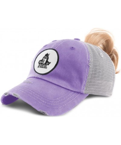 Womens High Ponytail Cap Soup for The Revolution Vintage Look Food & Beverage Lavender Circle Patch $15.59 Baseball Caps