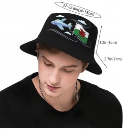 Bucket Hat Airplane with Wales Flag Fisherman's Cap Men and Women. Sun Hats Black $11.05 Bucket Hats