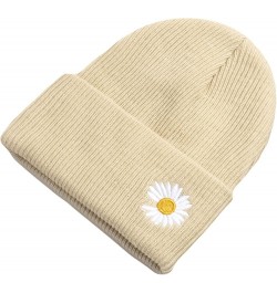 Beanies Hats for Women Men Daisy Embroidery Solid Cool Knitted Hat Girls Mens Skull Cap Cuff Winter Warm Casual Blue $13.01 S...