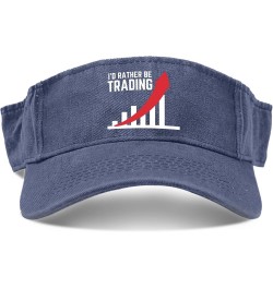 I'd Rather be Trading Hat Sun Visors for Adult Sun Visor Hats Uv ion Running Caps Navy $10.38 Sun Hats