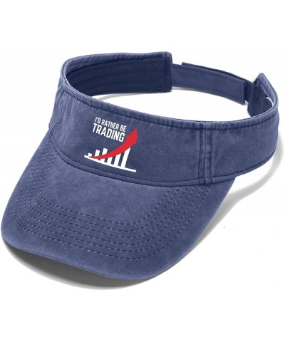 I'd Rather be Trading Hat Sun Visors for Adult Sun Visor Hats Uv ion Running Caps Navy $10.38 Sun Hats