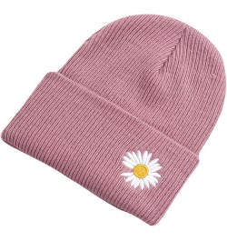 Beanies Hats for Women Men Daisy Embroidery Solid Cool Knitted Hat Girls Mens Skull Cap Cuff Winter Warm Casual Blue $13.01 S...