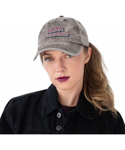 Alexa Block His Number Women's Vintage Cotton Twill Cap Charcoal Grey $18.54 Baseball Caps