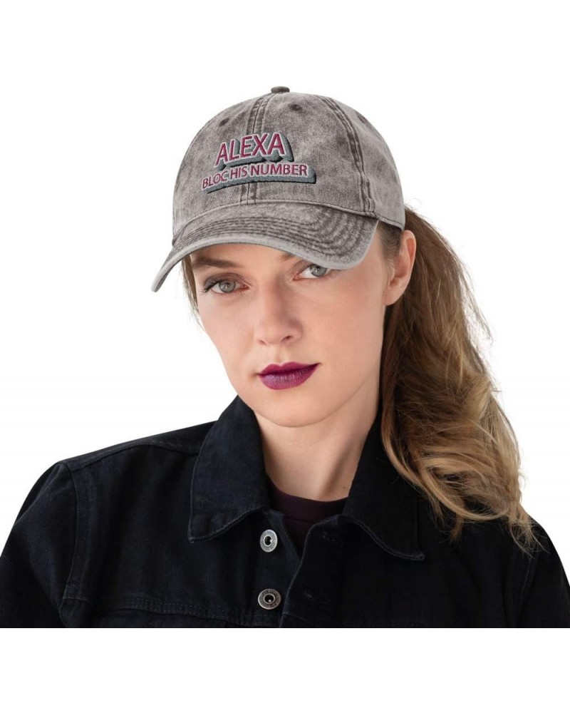 Alexa Block His Number Women's Vintage Cotton Twill Cap Charcoal Grey $18.54 Baseball Caps