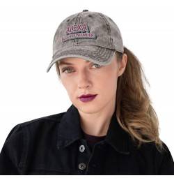 Alexa Block His Number Women's Vintage Cotton Twill Cap Charcoal Grey $18.54 Baseball Caps