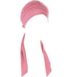 Islam Muslim Turban Hat for Women Solid Color Head Wrap Cover Hats Pleated Cancer Chemo Headscarf Hat Lady Pink $5.72 Skullie...