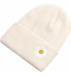 Beanies Hats for Women Men Daisy Embroidery Solid Cool Knitted Hat Girls Mens Skull Cap Cuff Winter Warm Casual Blue $13.01 S...