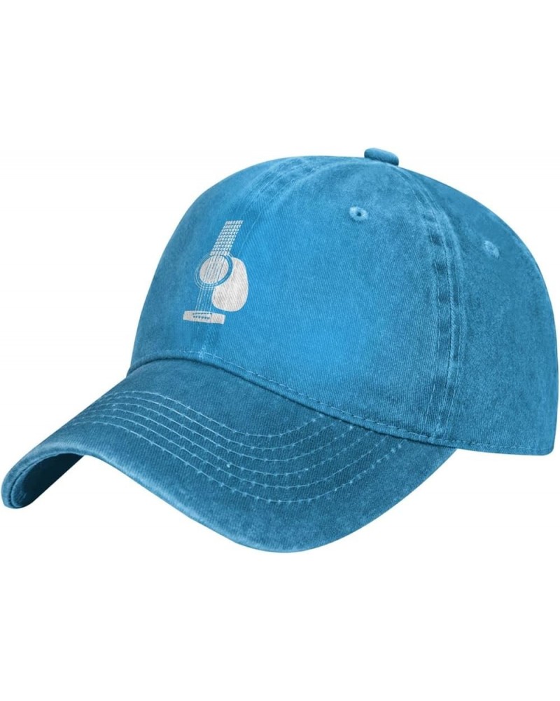 Acoustic Guitars Unisex Adjustable Cowboy Hat Outdoor Travel Casual Hat Sandwich Hat Blue $13.86 Cowboy Hats