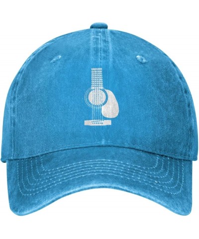 Acoustic Guitars Unisex Adjustable Cowboy Hat Outdoor Travel Casual Hat Sandwich Hat Blue $13.86 Cowboy Hats