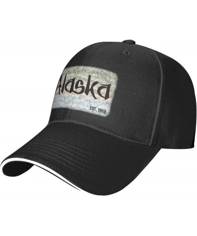 Alaska EST 1959 Baseball Caps Black Trucker Hat Men Hat for Women Adjustabl Ball Hat Dad Hat Cowboy Hat Black $10.26 Baseball...