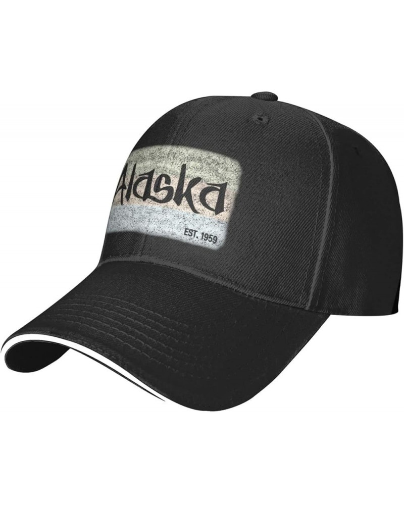 Alaska EST 1959 Baseball Caps Black Trucker Hat Men Hat for Women Adjustabl Ball Hat Dad Hat Cowboy Hat Black $10.26 Baseball...