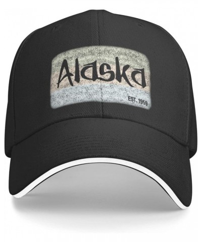 Alaska EST 1959 Baseball Caps Black Trucker Hat Men Hat for Women Adjustabl Ball Hat Dad Hat Cowboy Hat Black $10.26 Baseball...