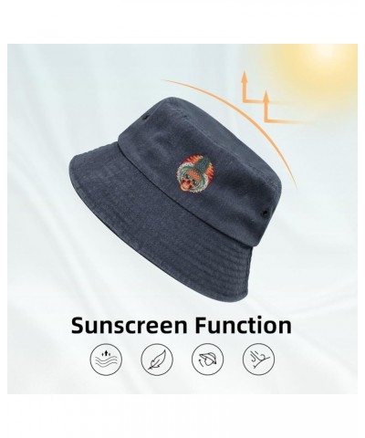 Pineapple Skeleton Bucket Hat for Women Men Summer Travel Sun Hat Outdoor Cap Funny Bucket Hats Navy Blue $11.48 Bucket Hats