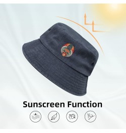 Pineapple Skeleton Bucket Hat for Women Men Summer Travel Sun Hat Outdoor Cap Funny Bucket Hats Navy Blue $11.48 Bucket Hats