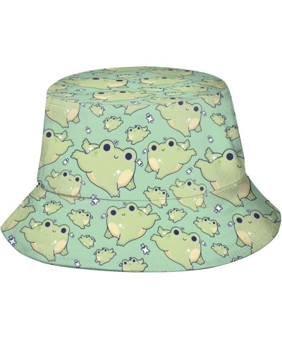 Frog Bucket Hat Fisherman Cap Animal Bucket Hat Sun Beach Cap Men Women Travel Caps Frog01333 $10.32 Bucket Hats