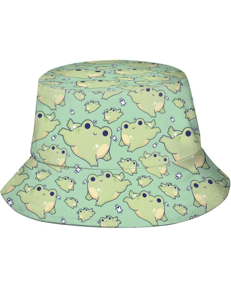 Frog Bucket Hat Fisherman Cap Animal Bucket Hat Sun Beach Cap Men Women Travel Caps Frog01333 $10.32 Bucket Hats