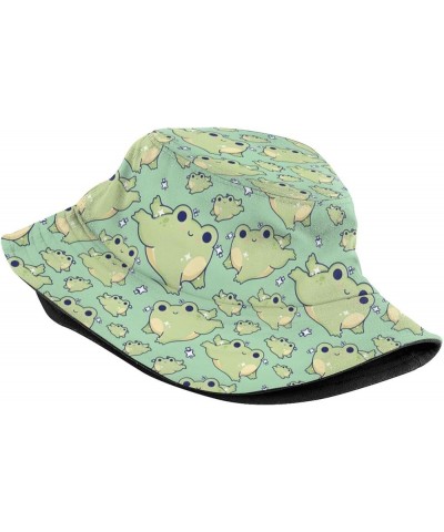 Frog Bucket Hat Fisherman Cap Animal Bucket Hat Sun Beach Cap Men Women Travel Caps Frog01333 $10.32 Bucket Hats