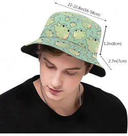 Frog Bucket Hat Fisherman Cap Animal Bucket Hat Sun Beach Cap Men Women Travel Caps Frog01333 $10.32 Bucket Hats