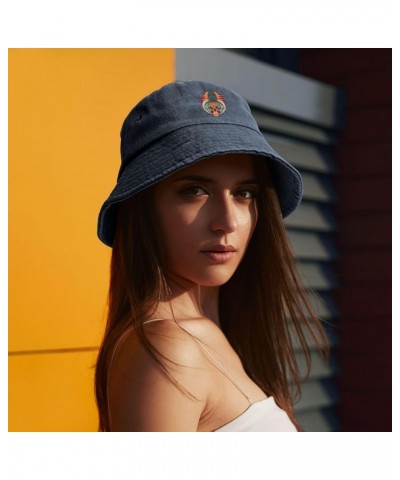 Pineapple Skeleton Bucket Hat for Women Men Summer Travel Sun Hat Outdoor Cap Funny Bucket Hats Navy Blue $11.48 Bucket Hats