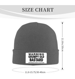 Funny Warning Grumpys Old Bastards Approachs with Caution Beanie Hat Women Knitted Warm Hat Men Knit Skull Cap Black Deep Hea...