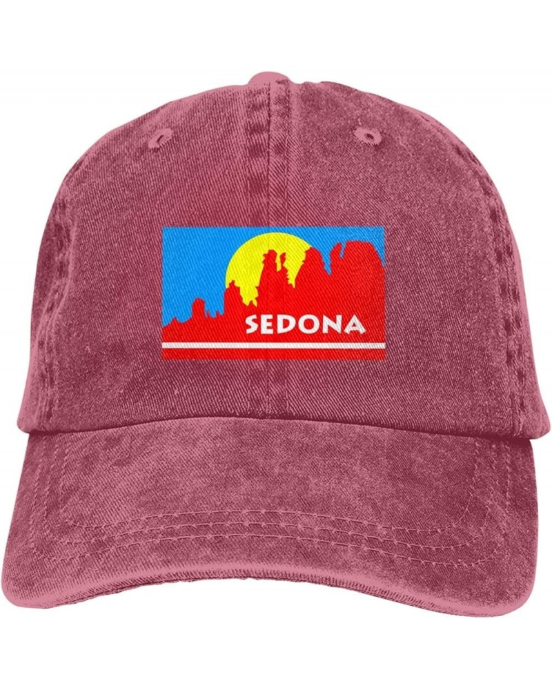 Flag of Sedona, Arizona Baseball Cap for Men Women Hats Adjustable Denim Hat Dad Hat Red $12.05 Baseball Caps