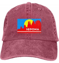 Flag of Sedona, Arizona Baseball Cap for Men Women Hats Adjustable Denim Hat Dad Hat Red $12.05 Baseball Caps