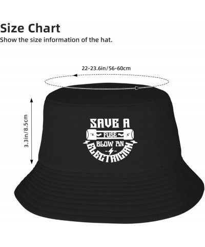 Save Fuse Blow an Electrician Bucket Hat for Men Travel Sun Hat Balck Packable Fishing Hat Outdoor Fisherman Cap for Women Bl...