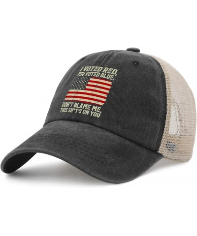 I Voted Red You Voted Blue Don't Blame Me This Shit's On You Hats for Men Cowboy Vintage Trucker Mens Black Fishing Allblack ...