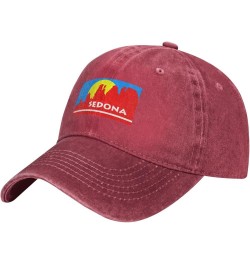 Flag of Sedona, Arizona Baseball Cap for Men Women Hats Adjustable Denim Hat Dad Hat Red $12.05 Baseball Caps