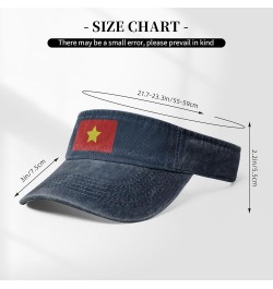 Flag of North Vietnam Sun Visor Hats for Women Men Sun Hat Vintage Golf Hat Adjustable Baseball Cap Navy Blue $9.90 Visors