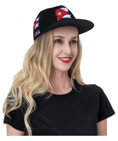 Cuba Cuban Snapback Hat for Men Women Flat Bill Hat Hip Hop Hat Fashion Baseball Cap Adjustable Flower Rose Cuba Cuban Flag $...