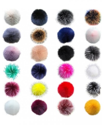 5.91 inch Artificial Fur Pompom, Faux Raccoon Fur Pompoms with Button for Beanies DIY Fur Accessories 17 $11.26 Skullies & Be...