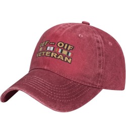 Operations Enduring Freedom (OEF) and Iraqi Freedom (OIF) Veteran Baseball Cowboy Hat Adjustable Trucker Hat Red $9.74 Baseba...