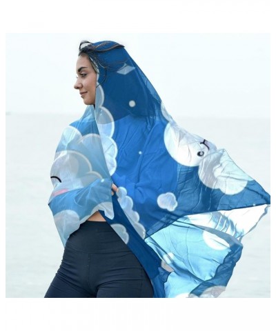 Women's Chiffon Scarf Lightweight Scarves Cartoon Cloud City Scarfs Shawl for Ladies and Girls Multicolor 3 $12.47 Scarves